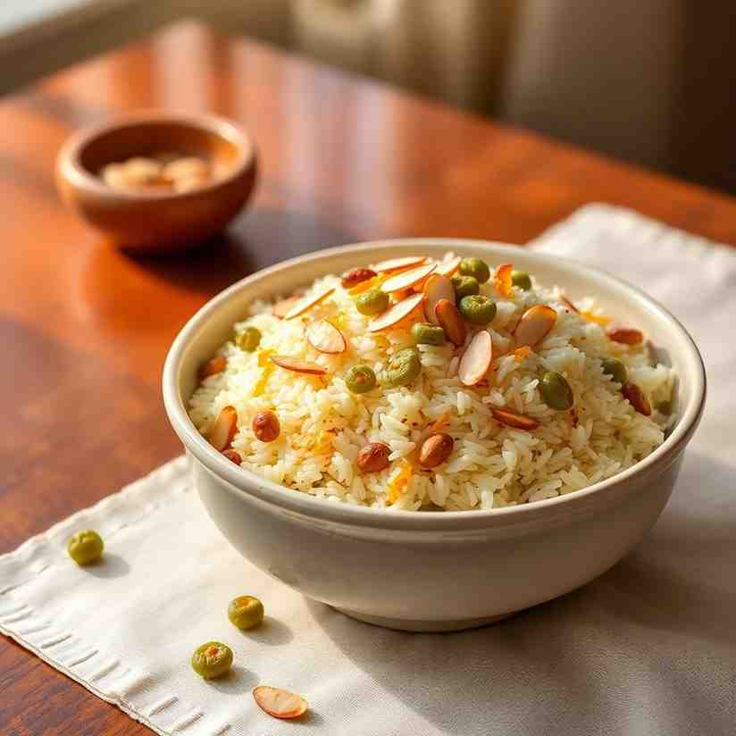 Haft Mewa Pulao Recipe Sweet Rice with Sliced Almonds